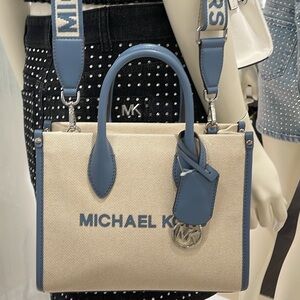 Michael Kors Mirella Small Shopper Top Zip Logo Crossbody XBODY Bag MK
Denim
NWT